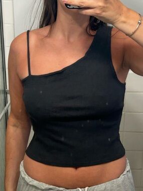 Elegant Black One-Shoulder Top